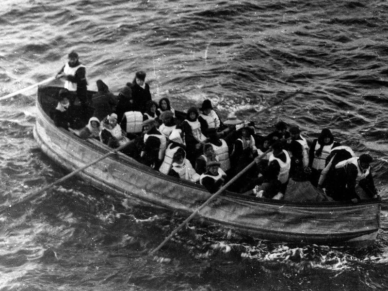 Titanic survivors on lifeboats