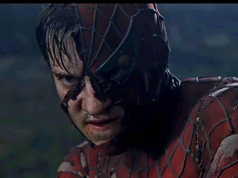 Tobey Maguire as Spider-Man in 2002