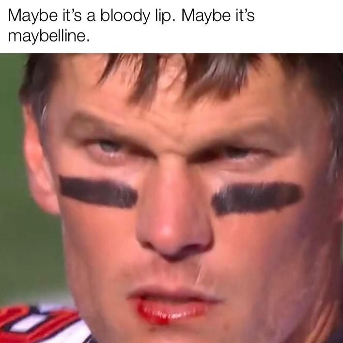 Tom Brady with a bloody lip meaning