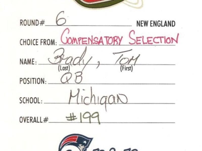 Tom Brady's 2000 NFL draft card