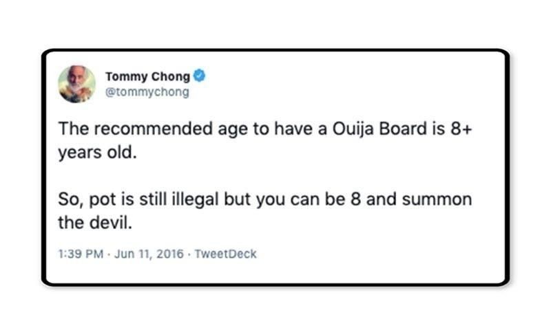 Tommy's Chong's comparison tweet