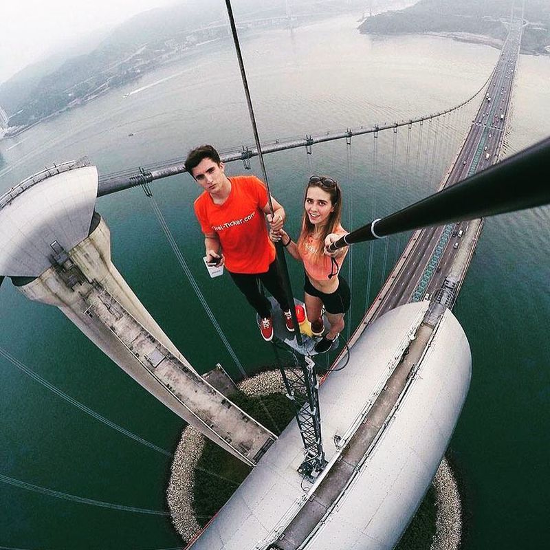 top of bridge selfie