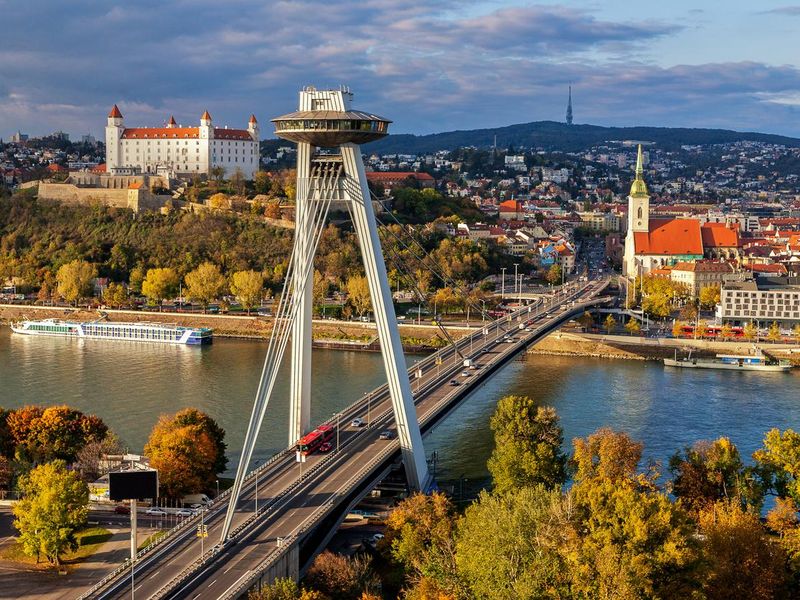 Top view of Bratislava, capital of Slovakia