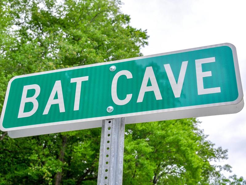 Town of Bat Cave road sign