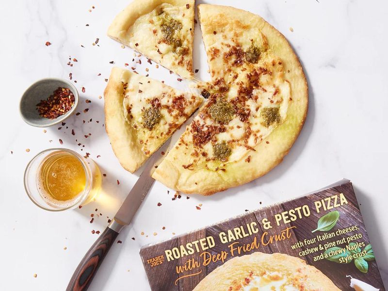 Trader Joe’sRoasted Garlic and Pesto Pizza