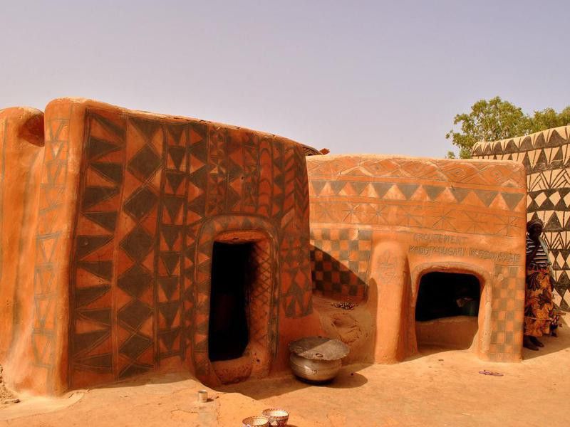 Traditional clay homes in Burkina Faso