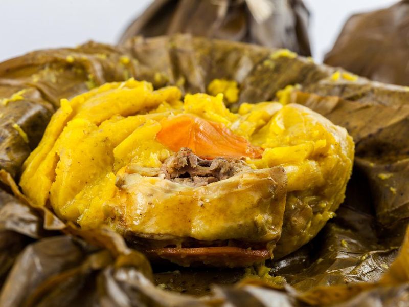 Traditional Colombian tamal from Tolima