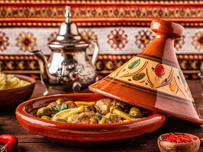Traditional Moroccan chicken tagine
