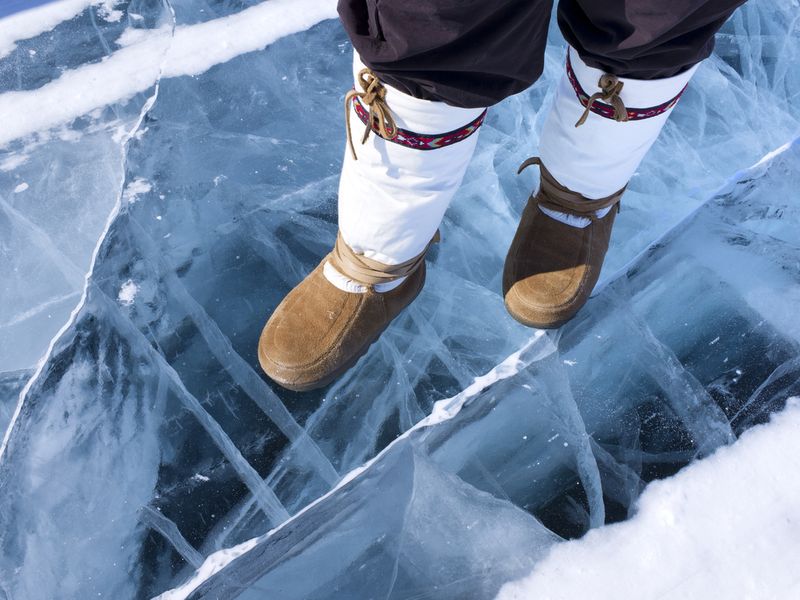 Traditional Mukluks on the Great Slave Lake