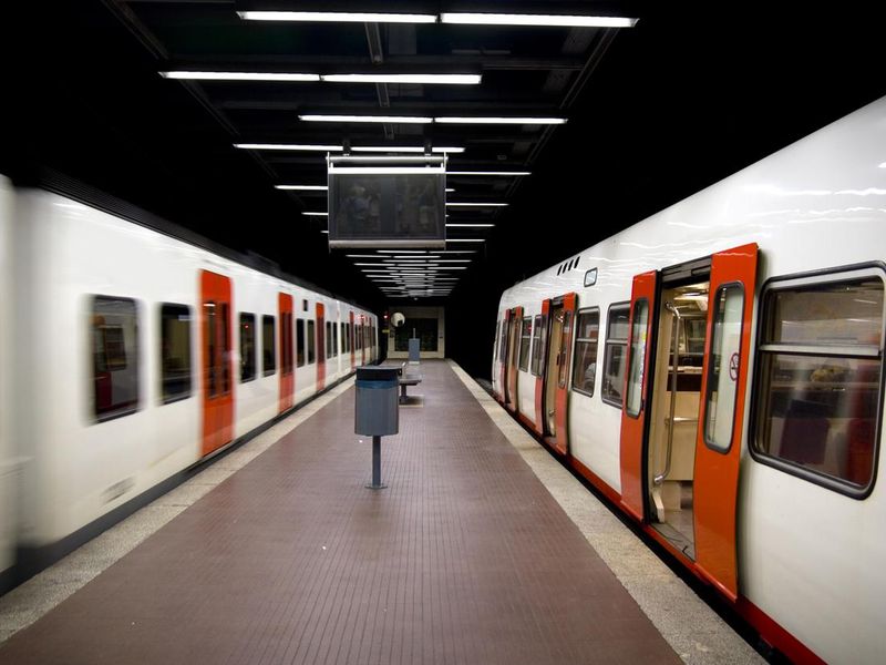 Trains in Barcelona underground