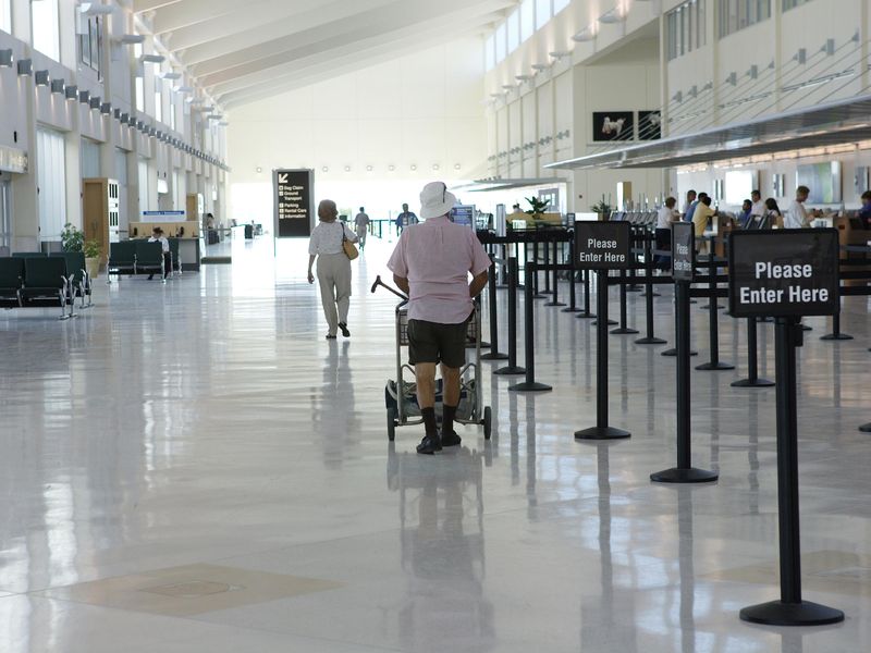 Traveler at Southwest Florida International Airport in Fort Myers, Florida