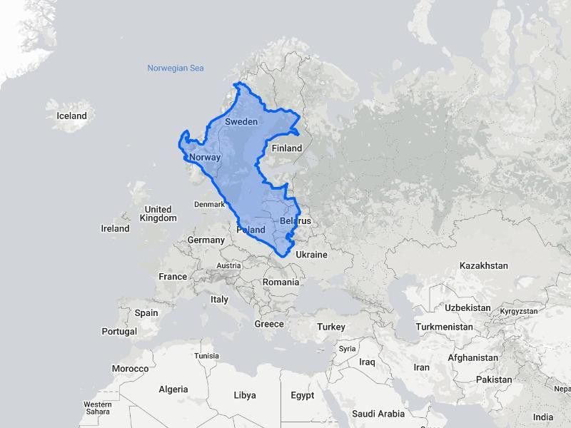 True size of Peru compared to Scandinavia