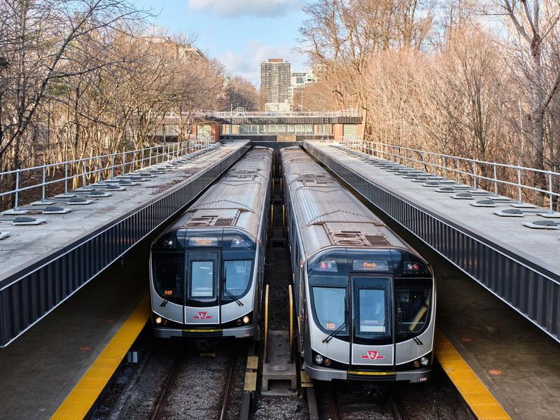 TTC, Toronto subway trains on a station