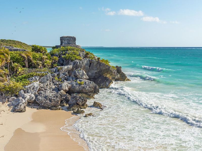 Tulum Ruins Temple of the Wind God, Yucatan, Mexico
