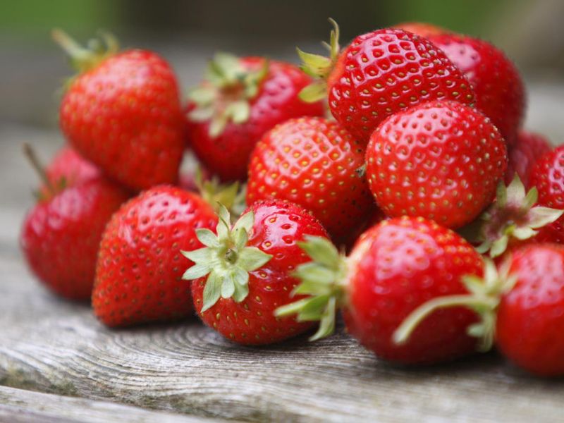 Tumble of strawberries