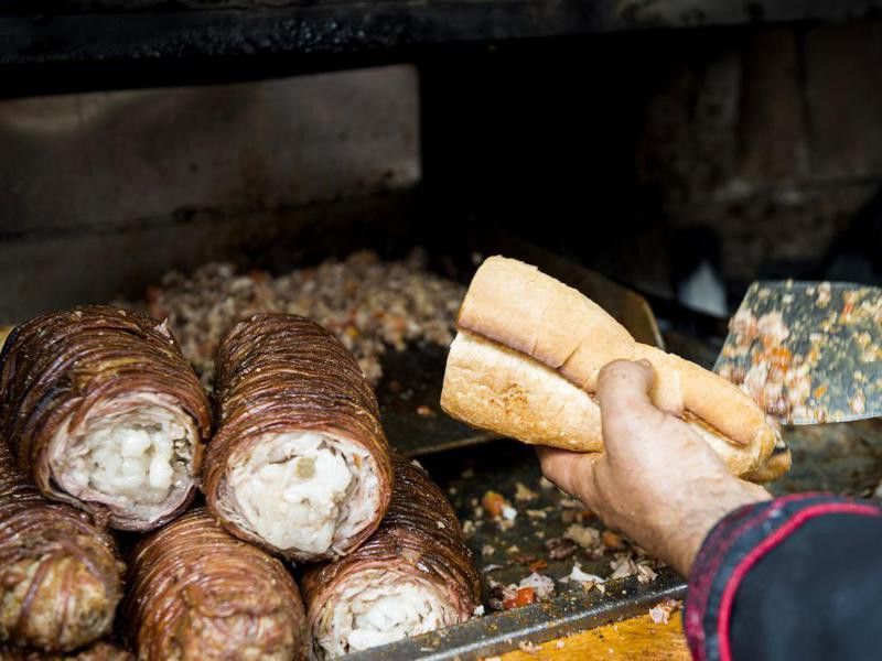 Turkish street food kokorec