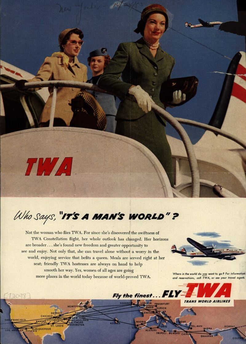 TWA vintage flight poster