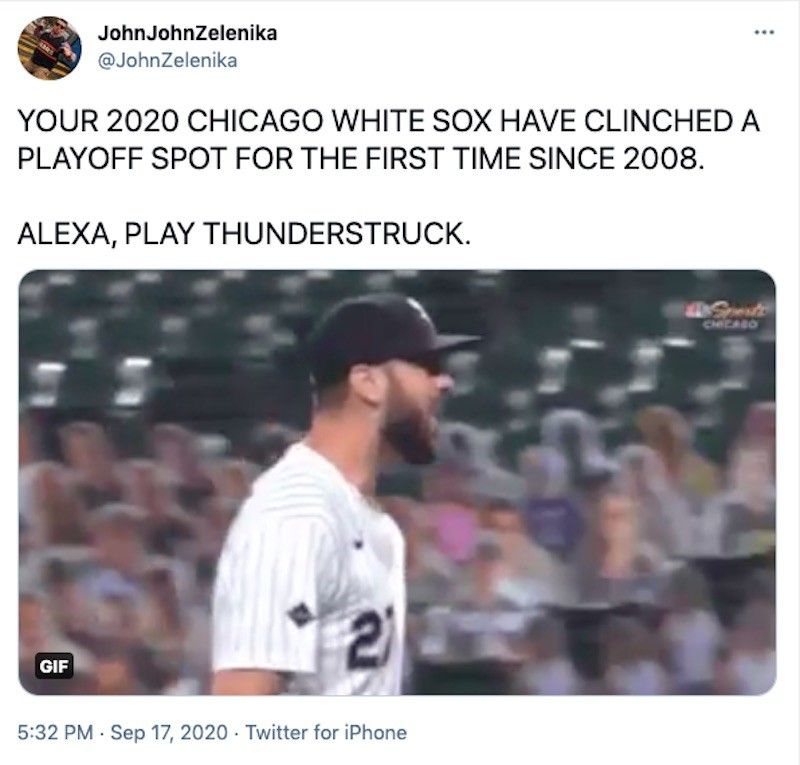 Tweet about Chicago White Sox in playoffs