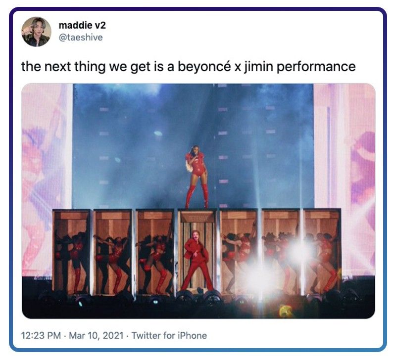 Twitter Beyoncé and Jimin