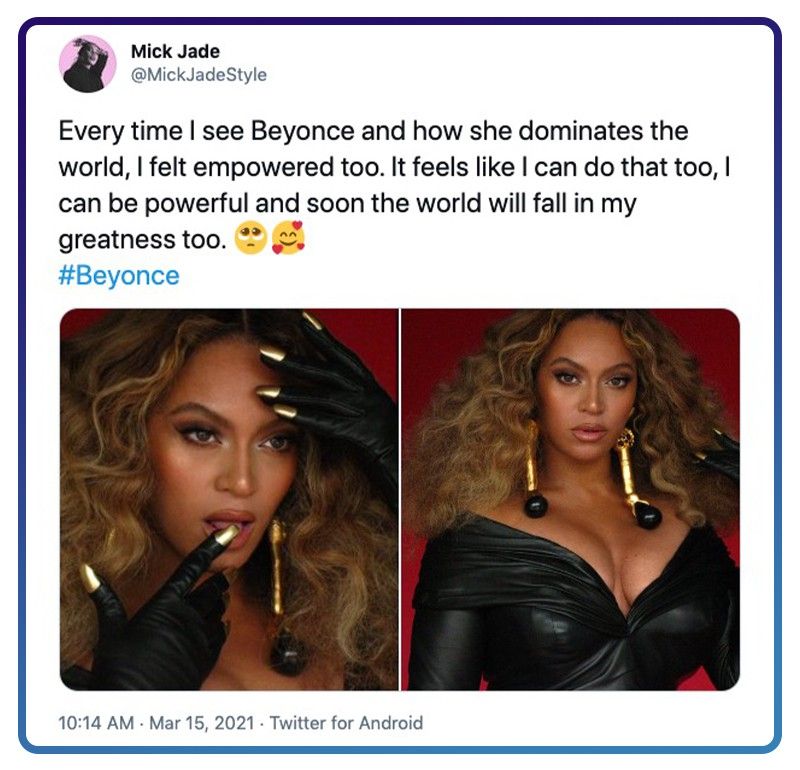 Twitter Beyoncé empowers others