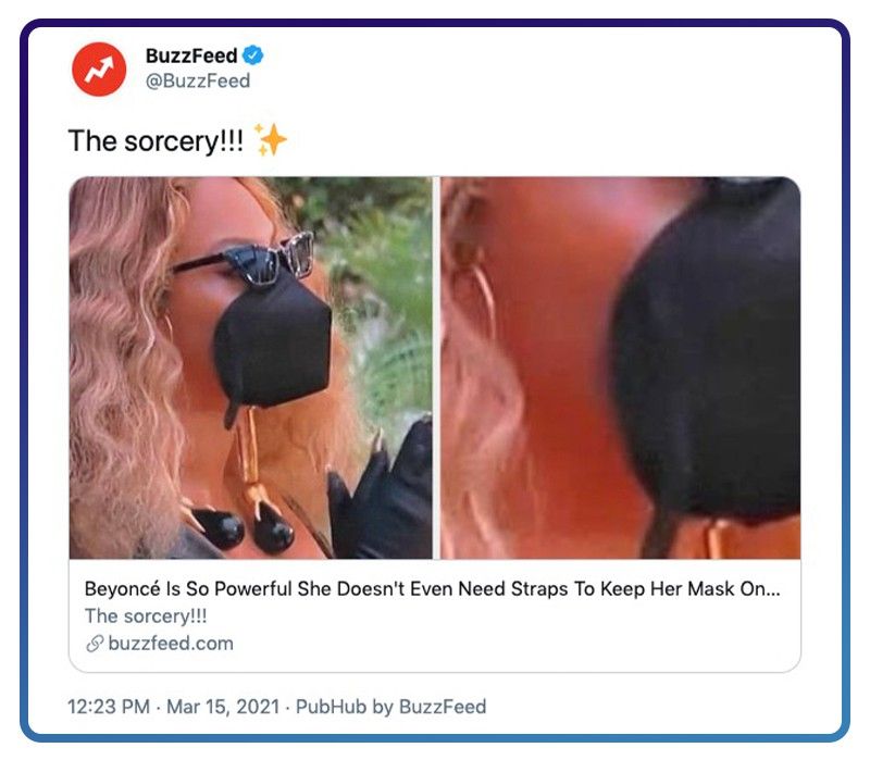 Twitter Beyoncé wearing a mask