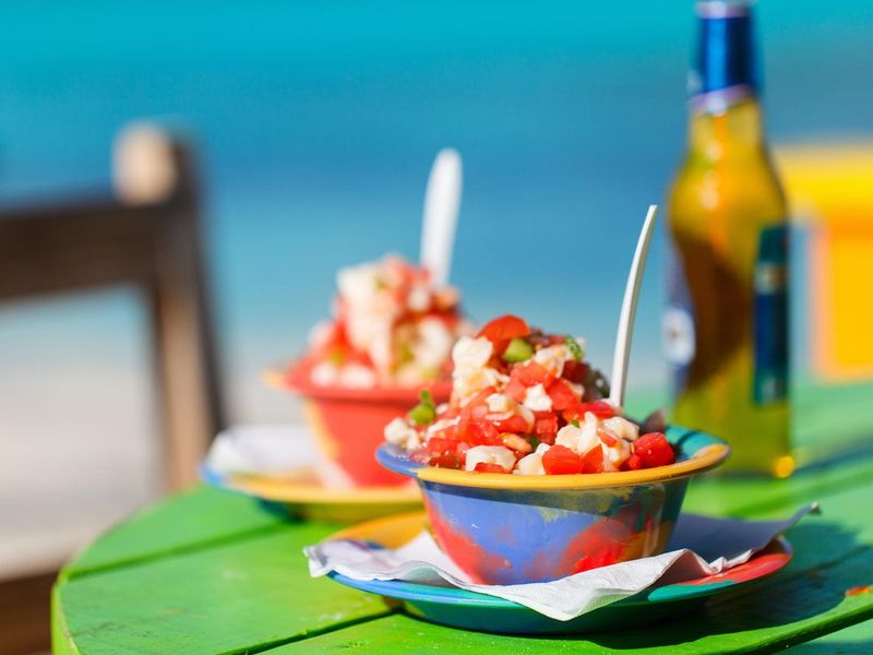 Two Bahamian conch salads