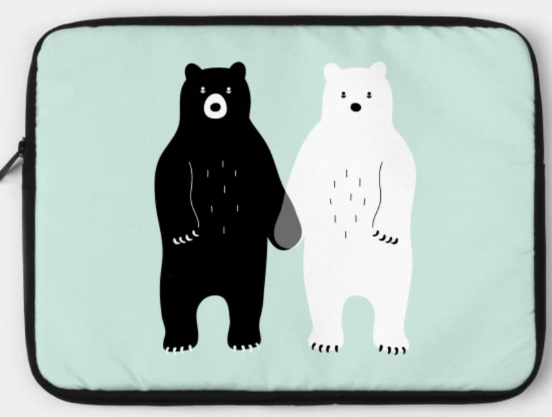 Two bears laptop case