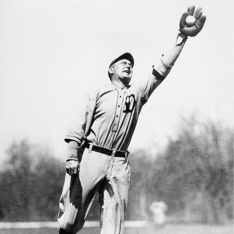 Ty Cobb catching a ball