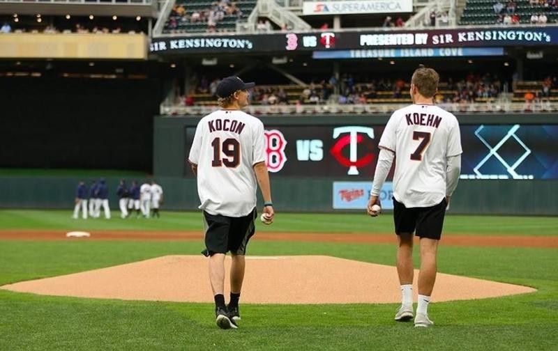 Ty Koehn and Jack Kocon threw out ceremonial pitch