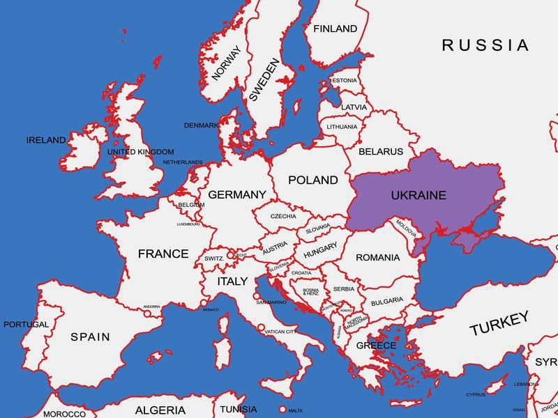 Ukraine on map