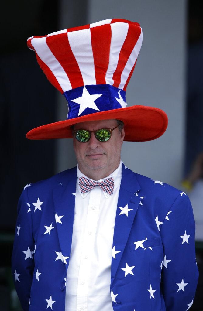 Uncle Sam Kentucky Derby hat and costume