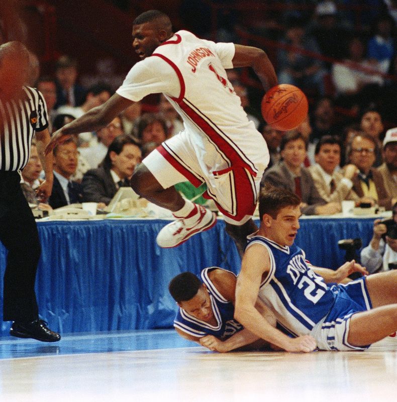UNLV forward Larry Johnson against in 1990 NCAA tournament national championship game