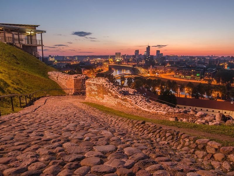 Upper castle and aerial view of Vilnius, Lithuania