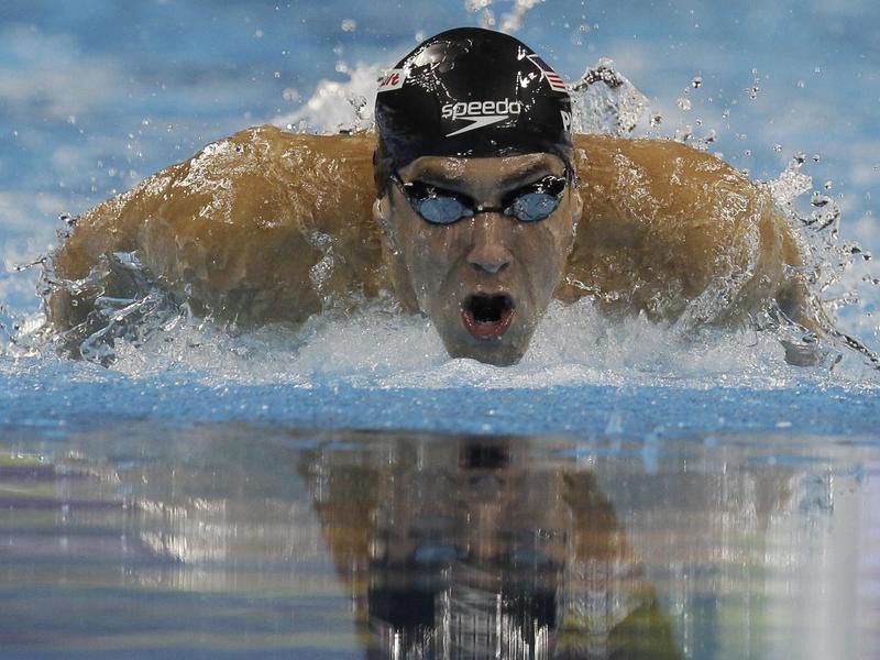 U.S. Michael Phelps competes on his way to winning gold medal