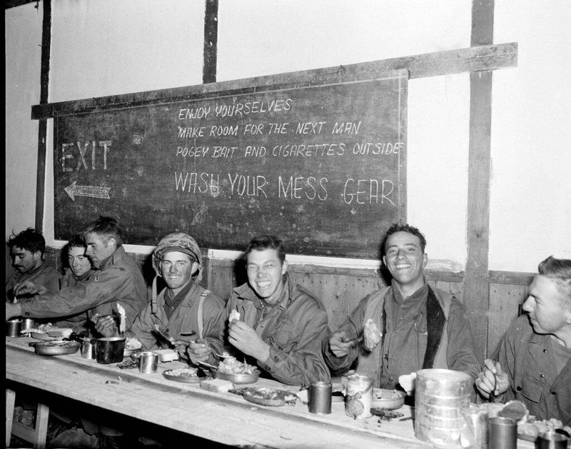 U.S, soldiers enjoying Thanksgiving dinner in North Korea
