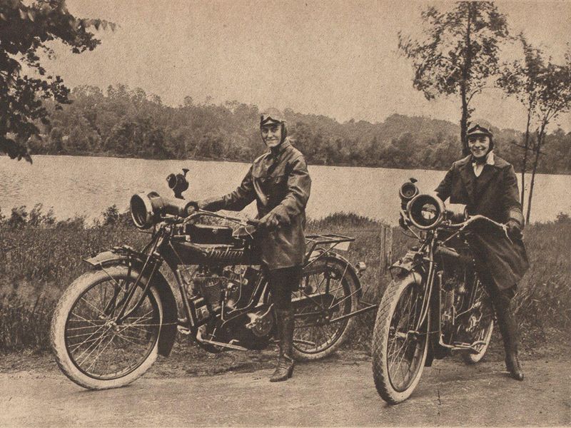 Van Buren sisters on motorcycles
