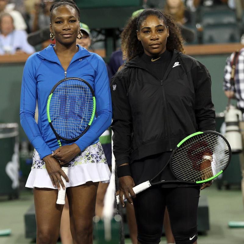 Venus Williams and Serena Williams at their match against each other