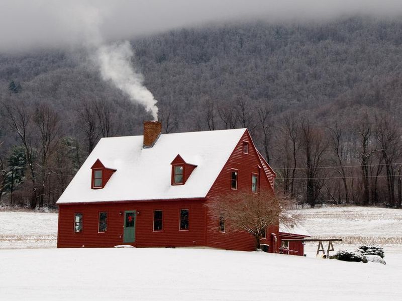 Vermont house in winter