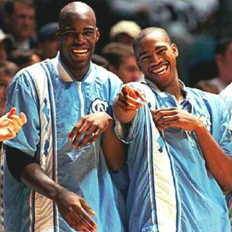 Vince Carter and Antwan Jamison laughing