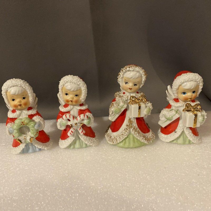 Vintage Christmas Angel Ceramic Figurines