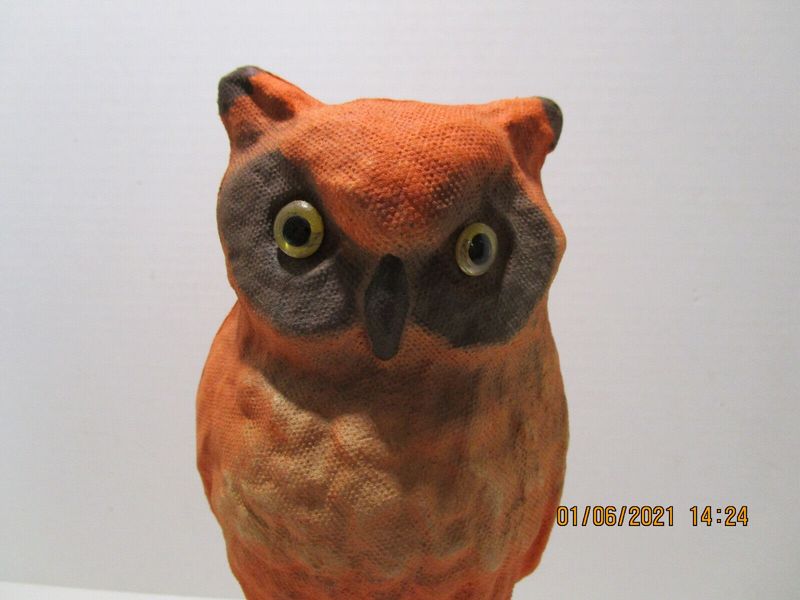 Vintage Halloween 10.5-Inch Orange Owl