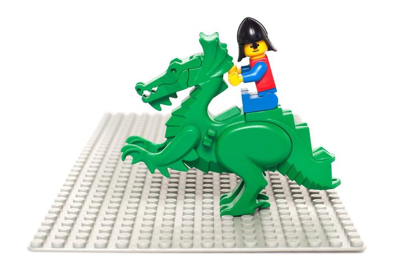 Vintage Lego Castle Knight Riding Dragon