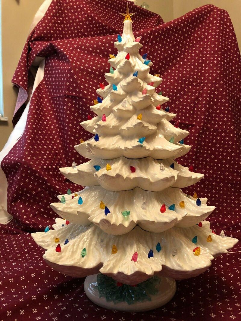 Vintage Nowell Ceramic Lighted Christmas Tree