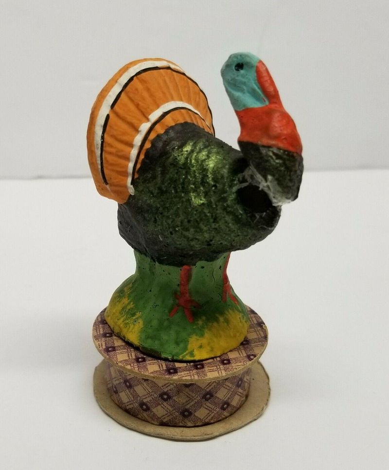 Vintage Paper Mache Thanksgiving Mini Turkey Candy Container