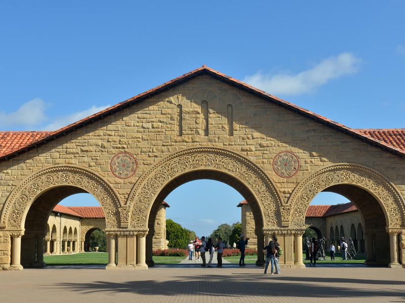 Visitors at Main Quad of Stanford University