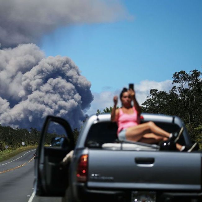 Volcano ash selfie