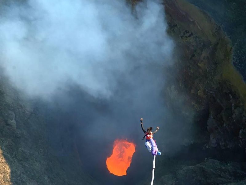 Volcano bungee jumping