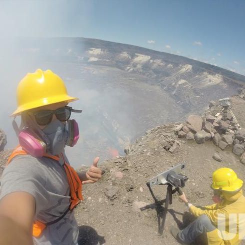 Volcano worker Selfie in Hawaii