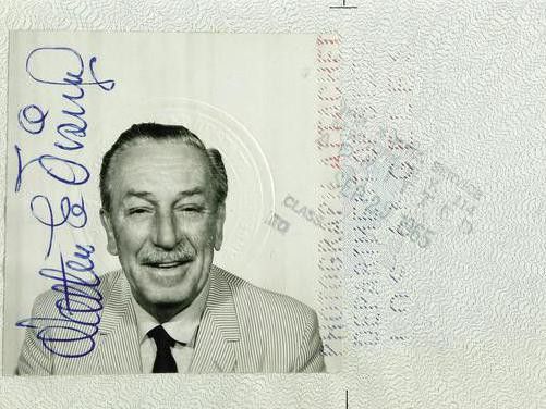 Walt Disney's passport