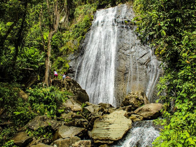 Waterfall at El Yunque National Forest in Puerto Rico